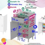Modilayn Emir 50 X 88 X 32,5 Cm 1 Çekmece 1 Kapak 2 Raf 3 Bölme Çok Amaçlı Banyo & Mutfak Dolabı