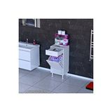 Modilayn Emir 50 X 88 X 32,5 Cm’lik 1 Çekmece 1 Göz Kirli Çamaşır Sepeti, Temizlik Gereçleri İçin Şık Ve Pratik Seleli Organizatör Banyo Dolabı Beyaz