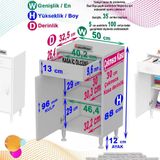Modilayn Emir 50X88x32,5 Cm 1 Çekmece 1 Kapak 1 Raf 2 Bölme Çok Amaçlı Banyo & Mutfak Dolabı