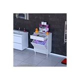 Modilayn Emir 55 X 88 X 32,5 Cm’lik 1 Çekmece 1 Göz Kirli Çamaşır Sepeti, Temizlik Gereçleri İçin Şık Ve Pratik Seleli Organizatör Banyo Dolabı Beyaz