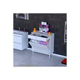 Modilayn Emir 85 X 88 X 32,5 Cm 2 Göz Sepetli Kirli Çamaşır Banyo Dolabı Piratik Çok Foksiyonlu Düzenleyici Dolap Beyaz