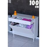 modilayn Emir Banyo 1 Çekmeceli ve 1 Göz Sepet Hazneli Mini Banyo Dolabı 14 Farklı Genişlik - 100cm - Beyaz