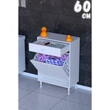 modilayn Emir Banyo 1 Çekmeceli ve 1 Göz Sepet Hazneli Mini Banyo Dolabı 14 Farklı Genişlik - 60cm - Beyaz