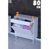modilayn Emir Banyo 1 Çekmeceli ve 1 Göz Sepet Hazneli Mini Banyo Dolabı 14 Farklı Genişlik - 80cm - Beyaz