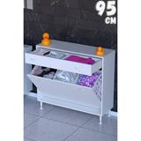 modilayn Emir Banyo 1 Çekmeceli ve 1 Göz Sepet Hazneli Mini Banyo Dolabı 14 Farklı Genişlik - 95cm - Beyaz
