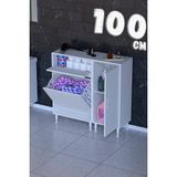 modilayn Hero 3 Raflı 1 Sepetli Çok Amaçlı Banyo & Çamaşır Dolabı 4 Farklı Genişlik - Beyaz - 100cm