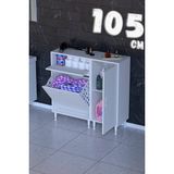 modilayn Hero 3 Raflı 1 Sepetli Çok Amaçlı Banyo & Çamaşır Dolabı 4 Farklı Genişlik - Beyaz - 105cm
