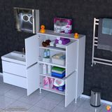 Modilayn İlkim 100X138x32,5 Cm Ekstra Düzen İçin Kullanışlı 4 Kapak 4 Bölmeli Banyo Mutfak Dolabı