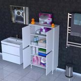 Modilayn İlkim 55X138x32,5 Cm Ekstra Düzen İçin Kullanışlı 4 Kapak 4 Bölmeli Banyo Mutfak Dolabı