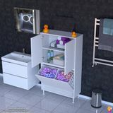 Modilayn İLKİM 60 x 138 x 32,5 cm' lik Kapak İçi Çift Raflı, İki Akıllı Çamaşır Sepetli Dolap
