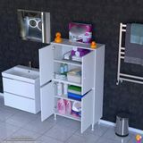 Modilayn İlkim 70X138x32,5 Cm Ekstra Düzen İçin Kullanışlı 4 Kapak 4 Bölmeli Banyo Mutfak Dolabı