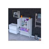 Modilayn İlkim 75 X 138 X 32,5 Cm' Lik Kapak İçi Çift Raflı, İki Akıllı Çamaşır Sepetli Dolap