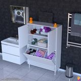 Modilayn İlkim 95 X 138 X 32,5 Cm' Lik Kapak İçi Çift Raflı, Üç Akıllı Çamaşır Sepetli Dolap