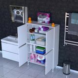 Modilayn İlkim 95X138x32,5 Cm Ekstra Düzen İçin Kullanışlı 4 Kapak 4 Bölmeli Banyo Mutfak Dolabı