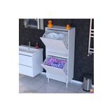 Modilayn İlkim Modern Çamaşır Ünitesi, 55X138x32,5 Cm Gizli 4 Göz Minimalist Sepetli Dolap