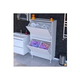 Modilayn İlkim Modern Çamaşır Ünitesi, 75X138x32,5 Cm Gizli 4 Göz Minimalist Akıllı Sepetli Dolap