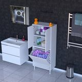 modilayn Ilkim Sepetli ve Raflı Çok Amaçlı Banyo Dolabı 14 Farklı Ölçü Seçeneği - 55 cm - Beyaz
