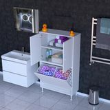 modilayn Ilkim Sepetli ve Raflı Çok Amaçlı Banyo Dolabı 14 Farklı Ölçü Seçeneği - 70 cm - Beyaz