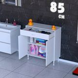 modilayn Luxora Çekmeceli Çok Amaçlı Banyo & Mutfak Dolabı - 85 cm - Beyaz