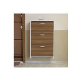 Modilayn Mihra 72 X 112 X 25,5 Cm Düşer Kapaklı 3 Katlı Ayakkabılık -Ceviz