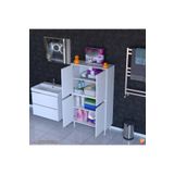 Modilayn Ohbe 80X138x32,5 Cm Ekstra Düzen İçin Kullanışlı 4 Kapak 4 Bölmeli Banyo Mutfak Dolabı
