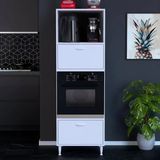 Modilayn Qpier Ankastre Dolap (60X185,9X56 Cm): 2 Kapaklı Mini/Midi Mikrodalga Fırın Dolabı