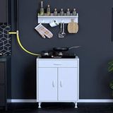 Modilayn Qplas (m) Ocak Altı 1 Çekmece Ve Kapaklı 1 Raflı Set 60 Cm Genişlik 48 Cm Derinlik + Askılı Baharat Rafı Beyaz