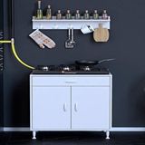 Modilayn Qplas (xl) Ocak Altı 1 Çekmece Ve Kapaklı 1 Raflı Set 70 Cm Genişlik 56 Cm Derinlik + Askılı Baharat Rafı Beyaz