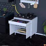 Modilayn Qplas (Xl) Set Ocak Altı Dolap 70X88x56 Cm Çekmeceli, Kapaklı 2 Göz Raf Bölmeli