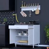Modilayn Qplas (Xxxl) Set Ocak Altı Dolap 80X88x48 Cm. Çekmeceli, Kapaklı, Raflı Ve Baharat Raflı.
