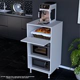 Modilayn Silva 1 Kapaklı 59,6 X 119,2 X 56 Cm Büyük Fırınlar İçin 3 Derin Göz Bölmeli Ekmeklikli Mini Midi Mikrodalga Fırın Dolabı 20_503-B_56 Beyaz