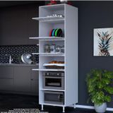 Modilayn Sılva 4 Kapak 59,6 X 226,4 X 56Cm 6 Derin Goz Raf Mini Midi Mikrodalga Firin Dolabi