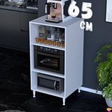 Modilayn Silva 65x119,2x48 Cm Mikrodalga Ve Midi Fırın Standı - 3 Bölmeli Çok Amaçlı Mutfak Rafı Beyaz
