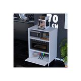 Modilayn Silva 70x119,2x48 cm Kapaklı Mikrodalga ve Midi Fırın Standı - 3 Bölmeli Çok Amaçlı Dolap