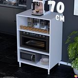 Modilayn Silva 70x119,2x48 Cm Mikrodalga Ve Midi Fırın Standı - 3 Bölmeli Çok Amaçlı Mutfak Rafı Beyaz