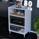modilayn Silva 80X119,2X48 cm Mikrodalga ve Midi Fırın Standı - 3 Bölmeli Çok Amaçlı Mutfak Rafı - Beyaz - 80cm