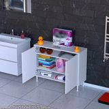 Modilayn Söke 100X75x32,5 Cm Küçük Alanlar İçin Akıllı Çözümler 2 Kapak 3 Raf Dolap