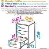 Modilayn Söke 3'Lü Çekmece Banyo Dolabı 45X75x32,5 Cm’ Lik Çok Yönlü Çekmecelerle Daha Düzenli