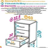 Modilayn Söke 3'Lü Çekmece Banyo Dolabı! 60X75x32,5 Cm’ Lik Çok Yönlü Çekmecelerle Daha Düzenli