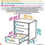 Modilayn Söke 3'Lü Çekmece Banyo Dolabı! 70X75x32,5 Cm’ Lik Çok Yönlü Çekmecelerle Daha Düzenli