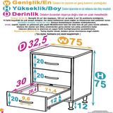 Modilayn Söke 3'Lü Çekmece Banyo Dolabı! 75X75x32,5 Cm’ Lik Çok Yönlü Çekmecelerle Daha Düzenli