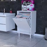 Modilayn Söke 45 X 75 X 32,5 Cm 1 Göz Sepetli Kirli Çamaşır Banyo Dolabı Pratik Çok Foksiyonlu Düzenleyici Dolap