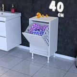 modilayn Söke Çamaşır Sepetli Çok Amaçlı Düzenleyici Dolap 14 Farklı Ölçü Seçenekleri ile - 40 cm - Beyaz
