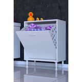 modilayn Söke Kirli Sepetli, Ayaklı, Çok Amaçlı Banyo Dolabı (14 Farklı Genişlik Seçeneği) - 65 x 75 x 32,5 - Beyaz