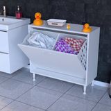 modilayn Söke Kirli Sepetli, Ayaklı, Çok Amaçlı Banyo Dolabı (14 Farklı Genişlik Seçeneği) - 80 cm