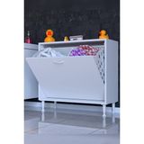 modilayn Söke Kirli Sepetli, Ayaklı, Çok Amaçlı Banyo Dolabı (14 Farklı Genişlik Seçeneği) - 85 x 75 x 32,5 - Beyaz