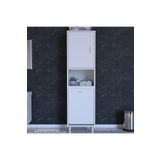 Modılayn Soke Sıle 45 X 160 X 32,5 Cm 3 Rafli 1 Kapakli Kirli Camasir Bolmeli Banyo Dolabi