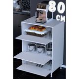 modilayn Ultra Düzen 3 Kapaklı Mikrodalga & Midi Fırın Standlı Çok Amaçlı Kiler Dolabı 14 Farklı Genişlik - 80 x 119,2 x 48 - Beyaz