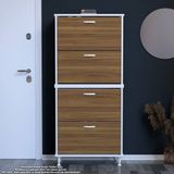 Modilayn Umay' 2 Li Antre Hol 52 X 160 X 25, 5 Cm’ Lik 4 Düşer Kapak 8 Göz Raf Bölmeli Ayakkabılık