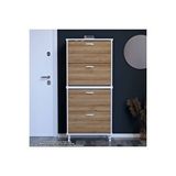 Modilayn UMAY' 2 Li Antre Hol 72 x 160 x 25, 5 cm’ lik 4 Düşer Kapak 8 Göz Bölmeli Ayakkabılık - Beyaz